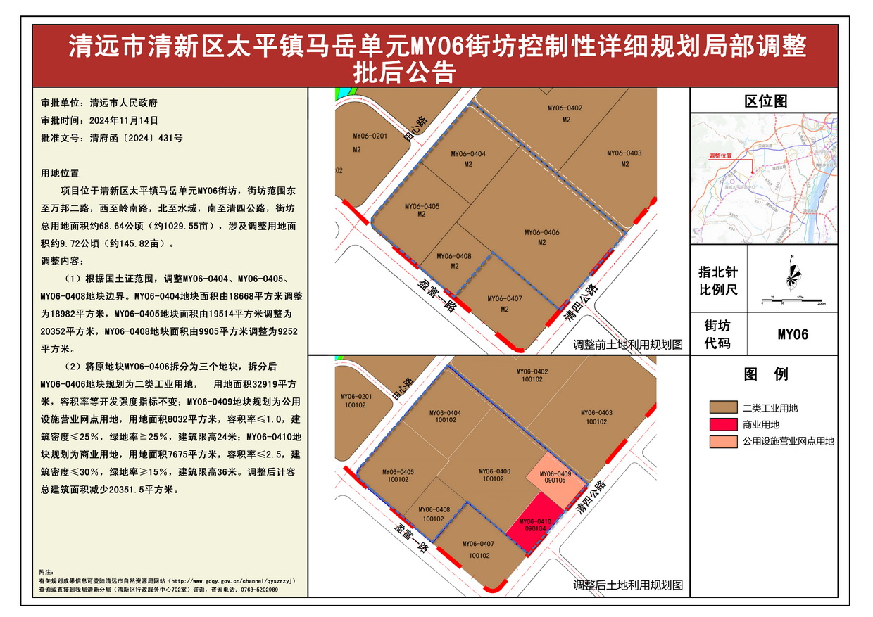 《清遠(yuǎn)市清新區(qū)太平鎮(zhèn)馬岳單元MY06街坊控制性詳細(xì)規(guī)劃局部調(diào)整》批后公告--s.jpg